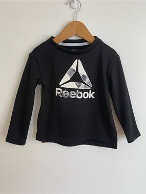 $4 💥Reebok Delta Sweatshirt, Fleecy Inner, Long Sleeves, Black & White, Unisex